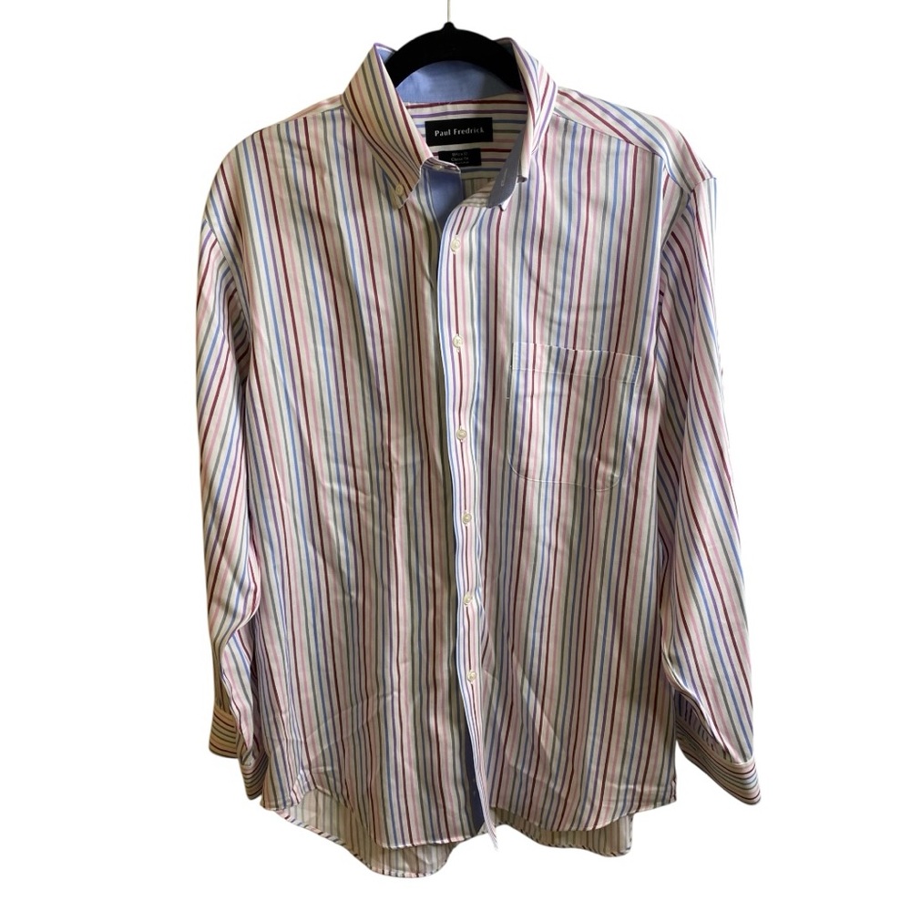 Paul Fredrick Men's Striped Button-Down Shirt